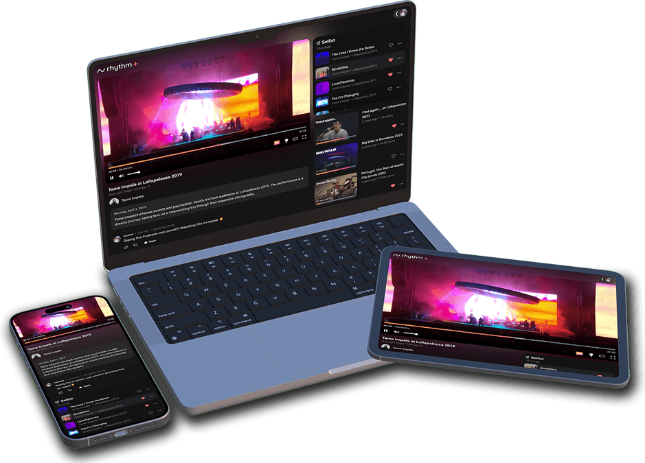 Rhythm platform displayed across multiple devices